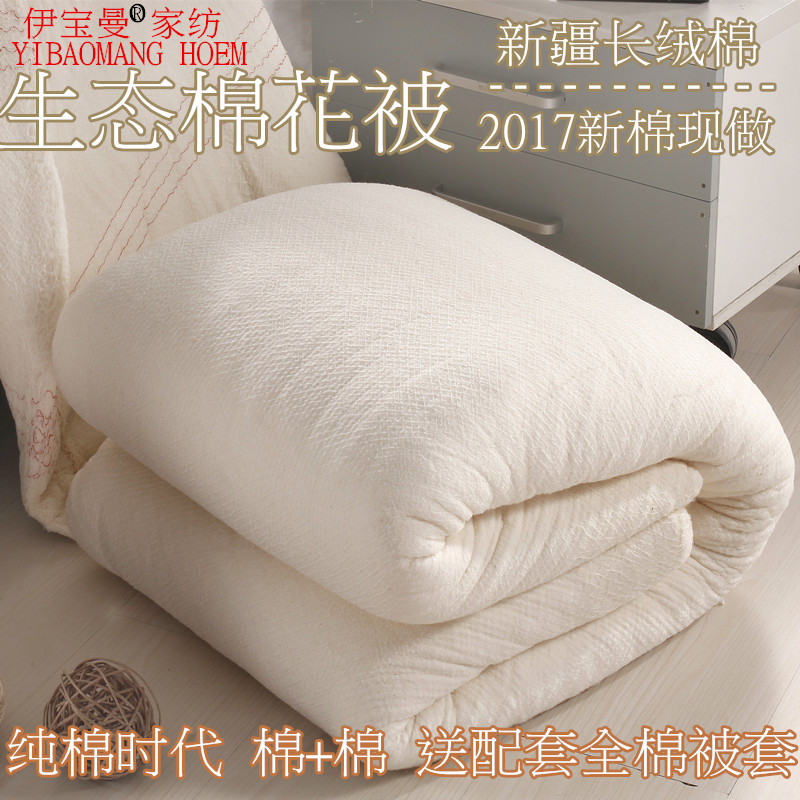 送全棉被套纯棉花被芯冬被新疆棉被子棉絮加大加厚8 10斤学生棉褥