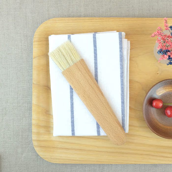 日式实木榉木柄料理刷厨用烘焙毛刷牛油刷糕点刷烧烤刷食用油刷