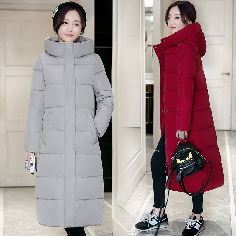 新款韩国棉衣女长款过膝韩版修身羽绒棉服女装加厚棉袄冬装外套