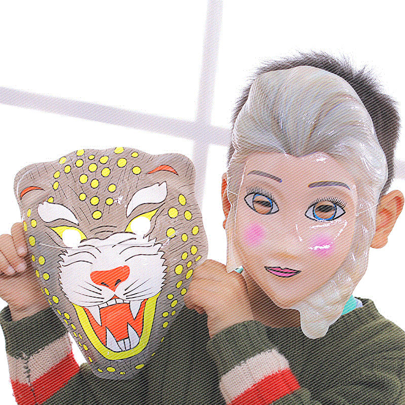 儿童面具 幼儿园卡通面具动物头饰亲子活动道具装扮塑料面具礼物