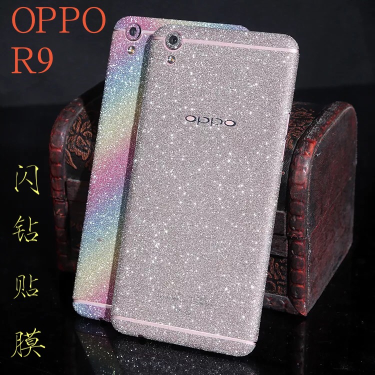 oppoR9手机贴膜闪钻全身侧边框贴纸R9plus磨砂前后保护背膜彩膜