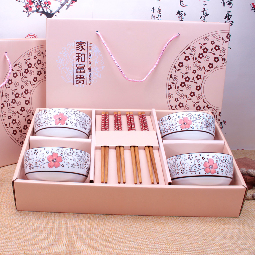 结婚礼品回礼伴手礼陶瓷碗筷实用餐具套装公司回礼礼品碗筷礼盒