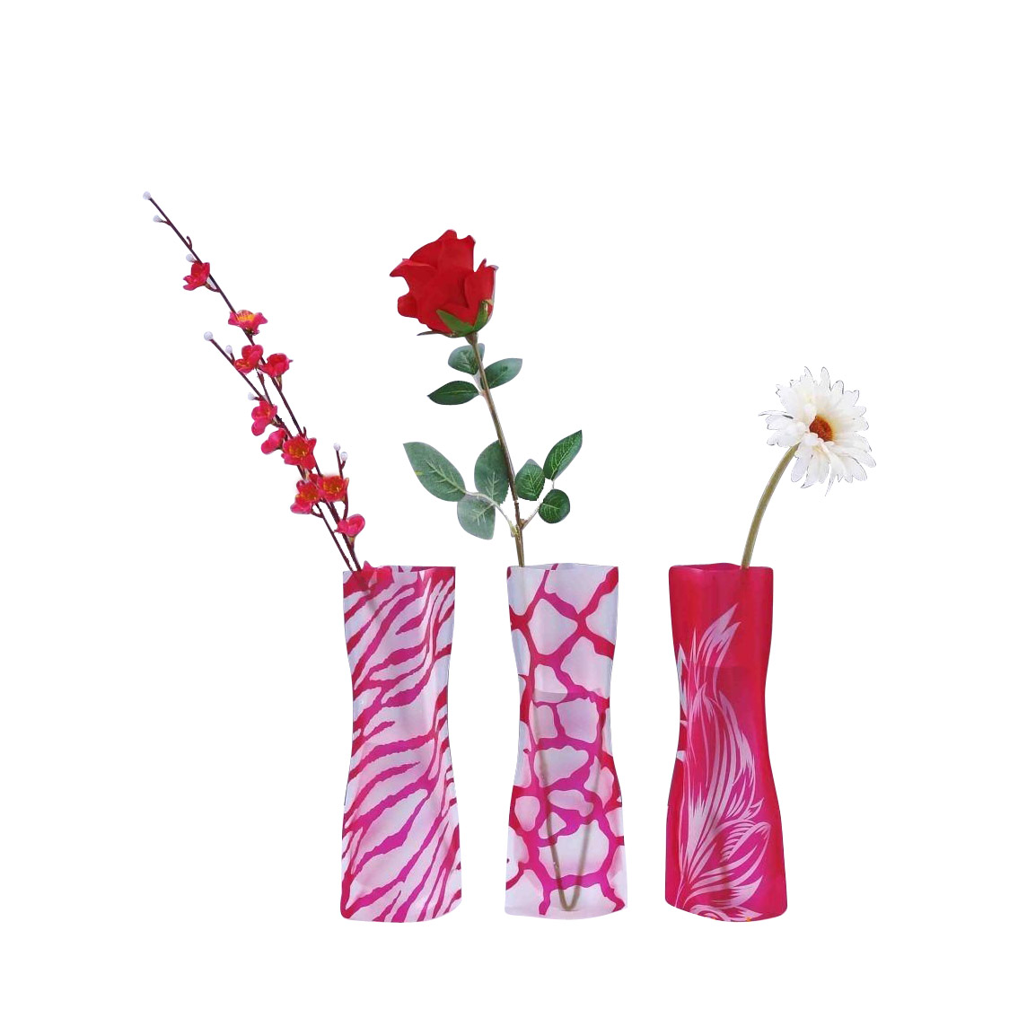 PVC花瓶 塑料花瓶透明可爱 田园/花盆/花架 环保创意便携带 包邮
