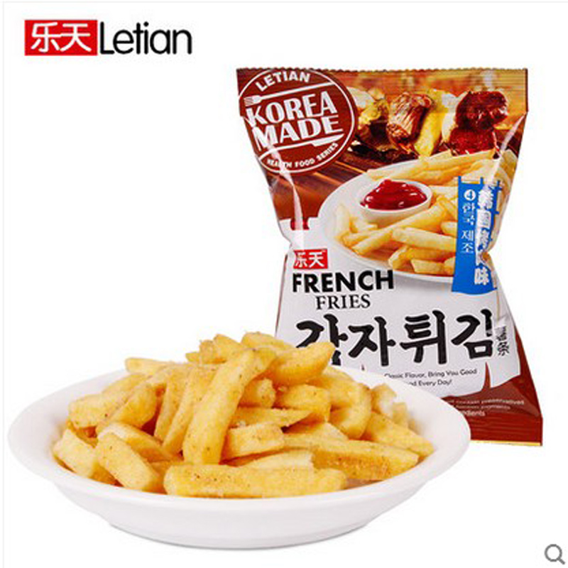 韩式膨化食品 好吃办公室休闲零食 好吃的乐天薯条 50g 4种口味