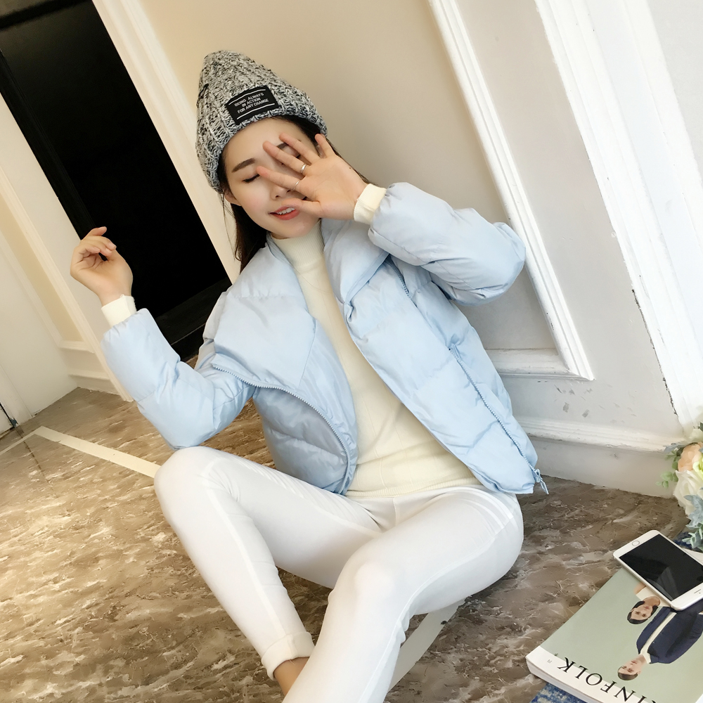 2016冬装新款短款羽绒棉衣女长袖外套棉袄韩版修身显瘦面包服棉服