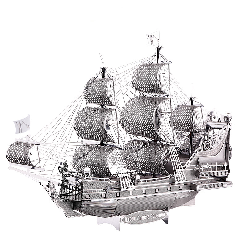 拼酷 全金属模型拼装 3diy立体拼图 安妮女王号海盗船 船舶模型