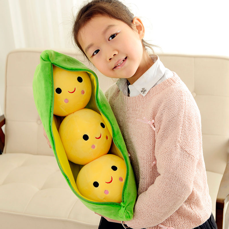 豌豆抱枕可爱创意包邮韩国公仔豌豆荚毛绒玩具抱枕布娃娃生日礼品