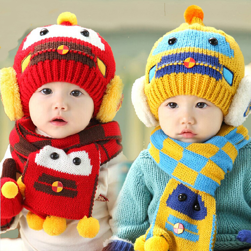 儿童冬季3-6-12个月女宝宝毛线帽婴儿帽子秋冬男1-2岁女童护耳潮4