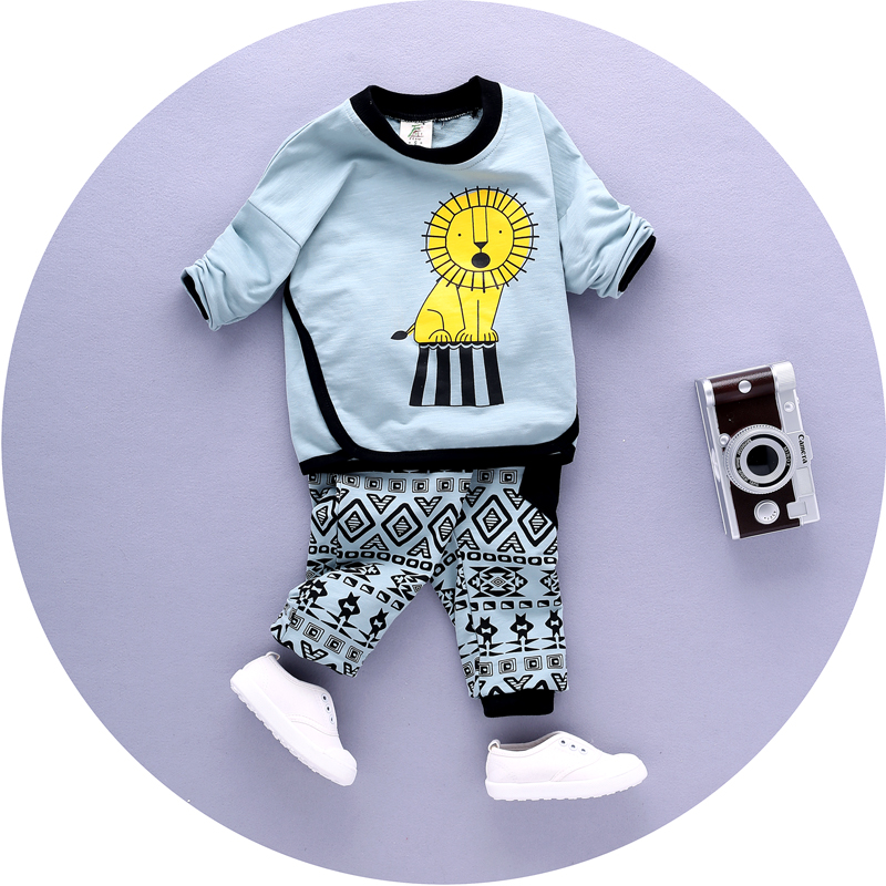 儿童套装2016秋冬款纯棉婴儿衣服加绒卫衣男宝宝0-4岁婴儿两件套