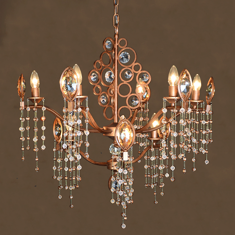 美式简约复古法式欧式北欧客餐厅卧室书房楼梯奢华铁艺水晶吊灯