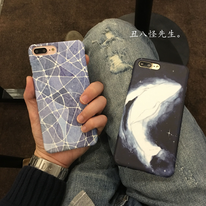 琉璃星辰iPhone7plus手机壳丝印水贴磨砂硬壳苹果6s/6plus保护套