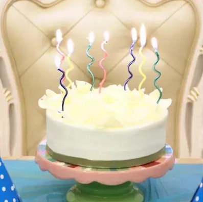厂家直销彩色曲线蜡烛批发 创意生日蛋糕曲线蜡烛 螺旋状蜡烛