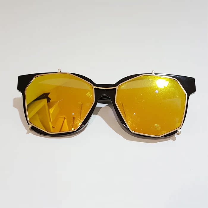 树里2016【现货】LASH春夏新款明黄色可拆镜片两用太阳镜墨镜