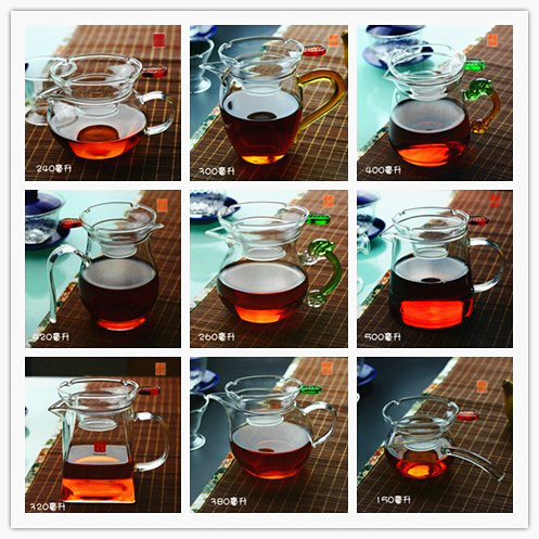功夫茶具耐热加厚玻璃大小号公道杯公杯茶海茶漏分茶器茶滤架套装