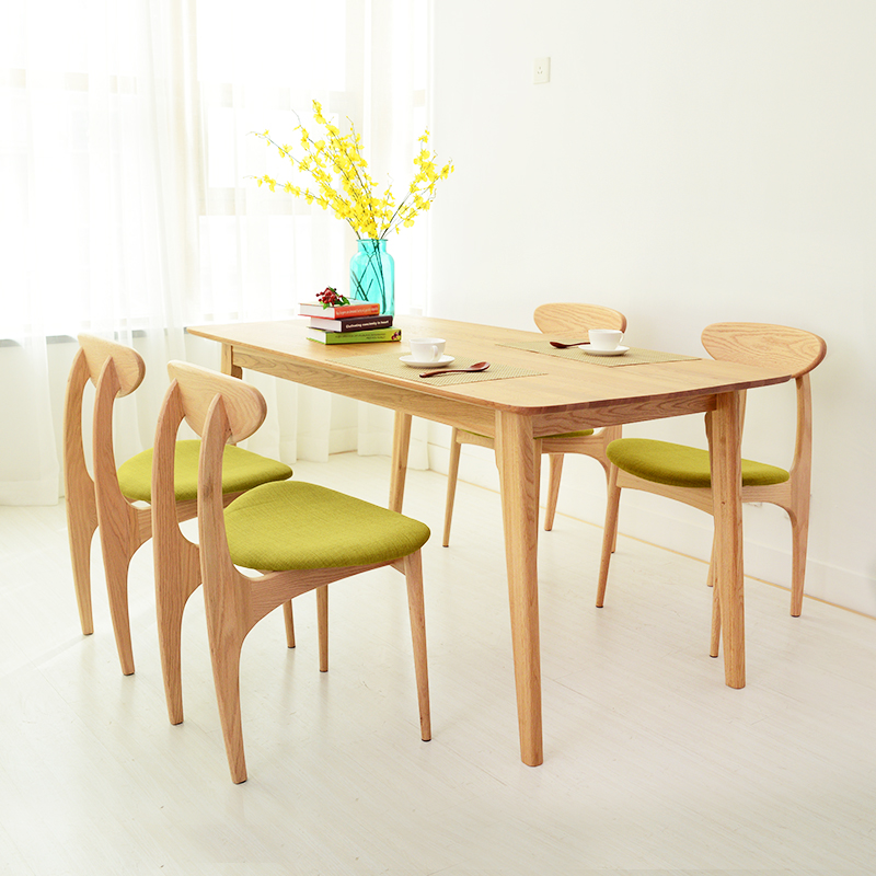 实木餐桌椅组合北欧餐桌日式小户型白橡木简约长方形饭桌餐厅家具