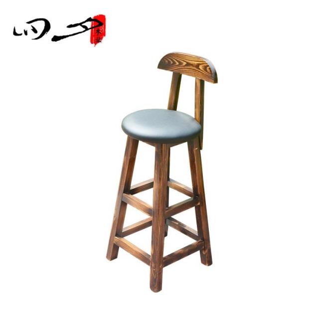 碳化色实木吧凳 实木吧台椅 实木酒吧凳 酒吧椅 高脚凳