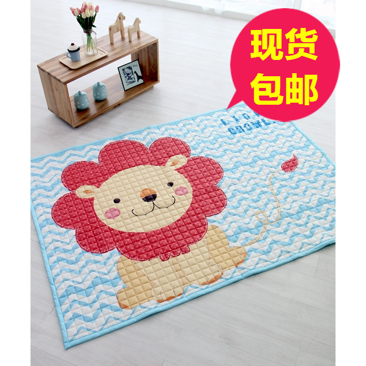 韩国代购婴儿童宝宝卧室卡通游戏地垫爬行垫爬爬垫子纯棉加厚防滑