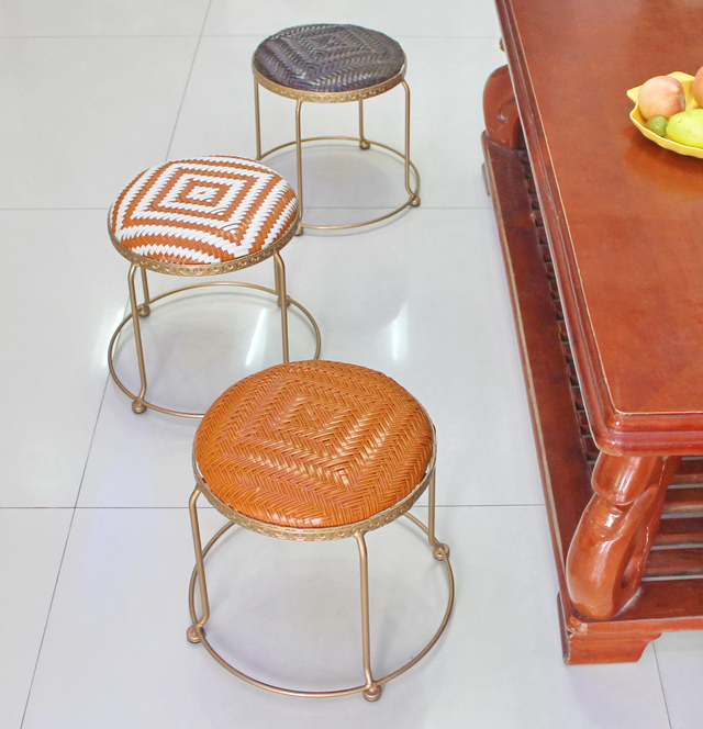 板凳餐桌椅创意小圆凳子藤艺布艺凳茶几凳钢筋凳矮凳折叠凳办公椅