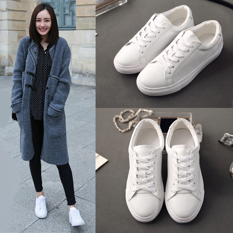 2016春季韩版同款鞋小白鞋厚底松糕鞋女加绒白色板鞋系带休闲鞋子