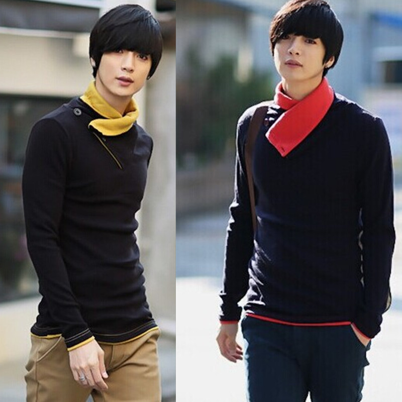 秋冬季韩版卫衣男学生潮流青少年修身翻领套头薄款外套 男长袖