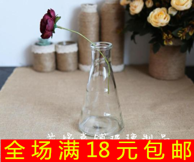 麻绳花瓶创意纯手工zakka玻璃文艺透明小花瓶桌面摆件干花花瓶