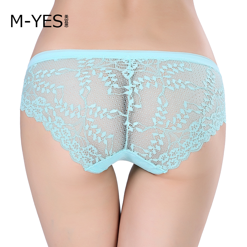 M－YES/美宜思性感低腰少女士内裤 蕾丝无痕纯白色裤头