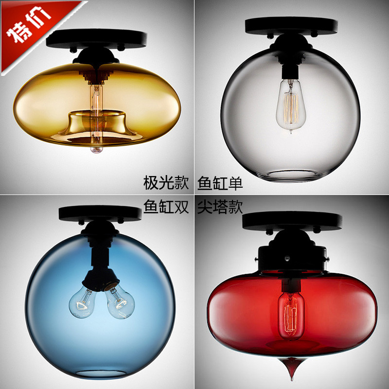 现代简约艺术吸顶灯具创意玻璃圆球形灯饰洗手间过道玄关灯阳台灯