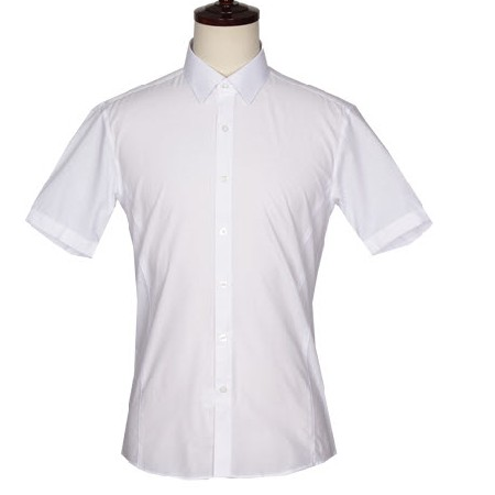 包邮男士纯色免烫韩版修身商务职业时尚短袖衬衫白色简约半袖衬衣