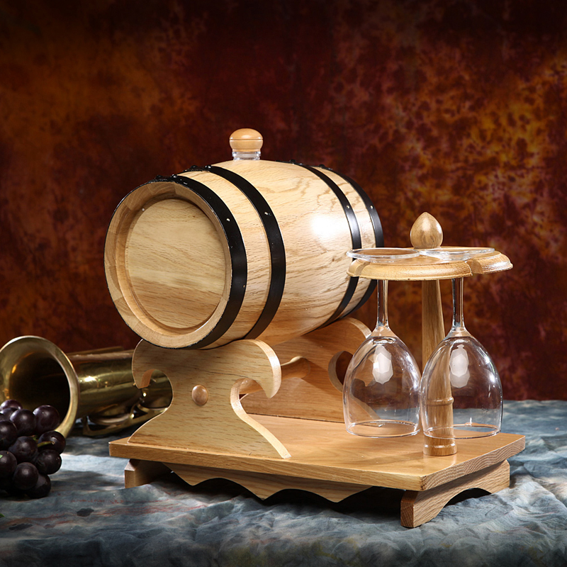 正品3L橡木桶 红酒橡木桶 橡木酒具 无胆橡木桶 杯架红酒桶酿酒桶