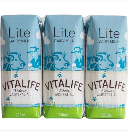 澳洲进口牛奶 Vitalife维纯 低脂UHT牛奶250ml x24盒