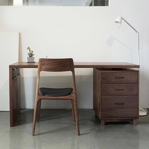 北欧纯实木书桌日式简约黑胡桃木橡木电脑桌组合家具写字台办公桌