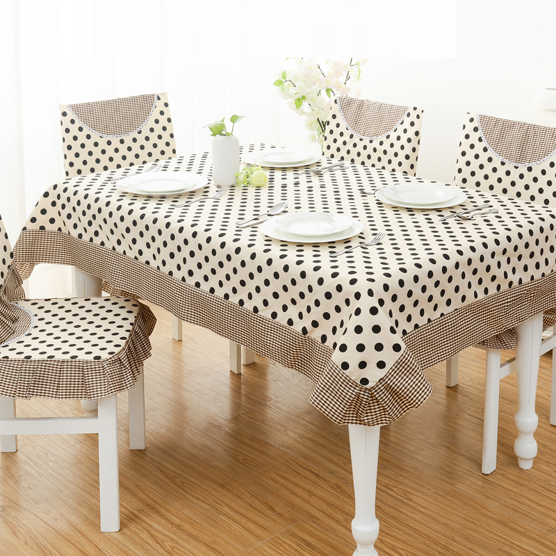 桌椅套布艺套装桌布布艺 正方形餐椅套坐垫椅垫套装台布 餐桌 布