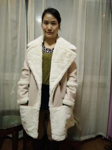 2015年新款  韩版宽松时尚长版毛里大衣冬款外套