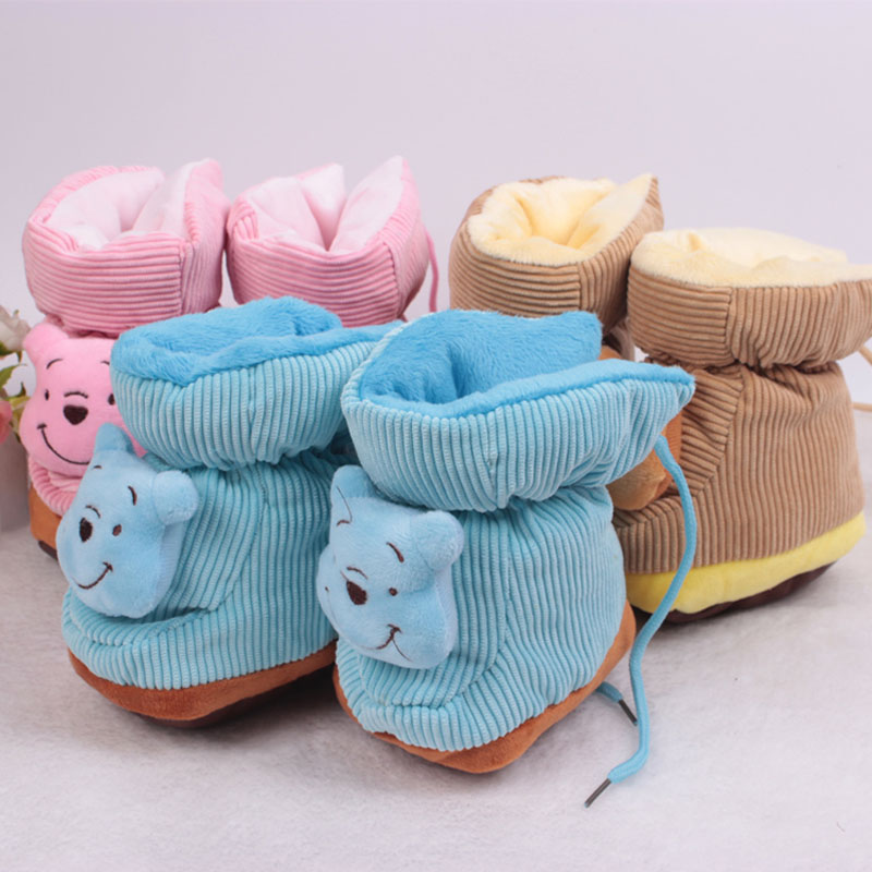 婴儿棉鞋冬 0-1岁加厚绒保暖系带新生儿不掉防滑软底男女宝宝高帮