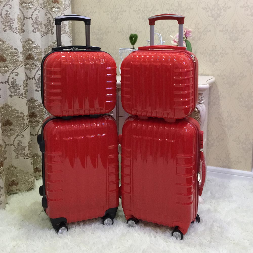 韩国结婚箱陪嫁箱子行李箱皮箱拉杆箱万向轮旅行箱红色子母箱包邮