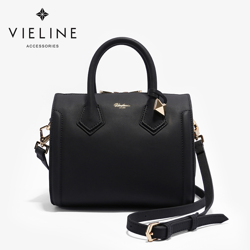 Vieline设计师品牌 头层牛皮真皮 女包手提单肩包经典波士顿包