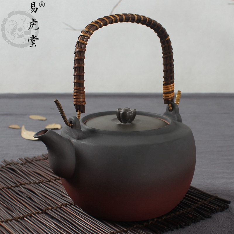 易虎堂台湾功夫茶具养生陶壶电陶炉专用煮茶壶烧水壶提梁陶瓷茶壶