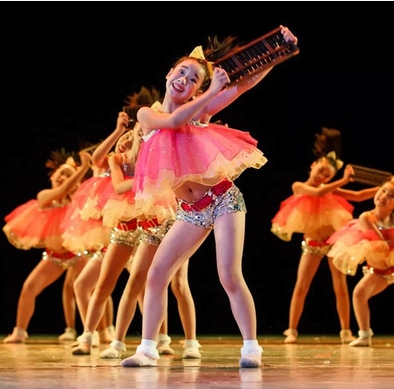 六一儿童舞蹈《算盘哒哒响》演出服 儿童爵士舞服 少儿纱裙
