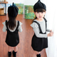 2016新款秋季女童背带短裙2-7岁女宝宝韩版条纹假两件外套裙子