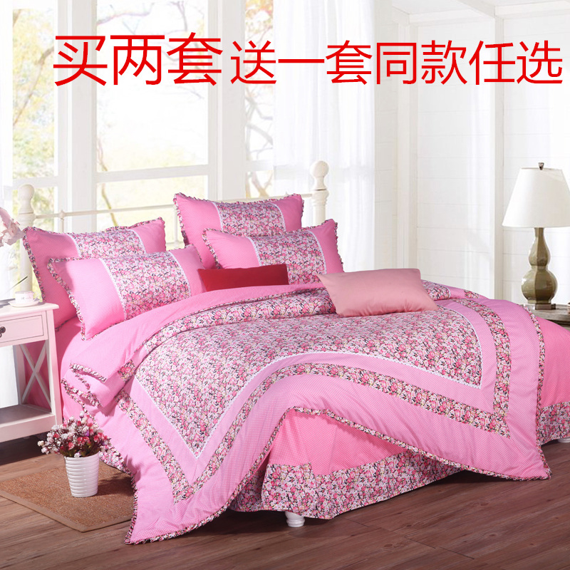新款全棉磨毛四件套被套床单4件套1.51.8 2米韩版可爱公主床用品