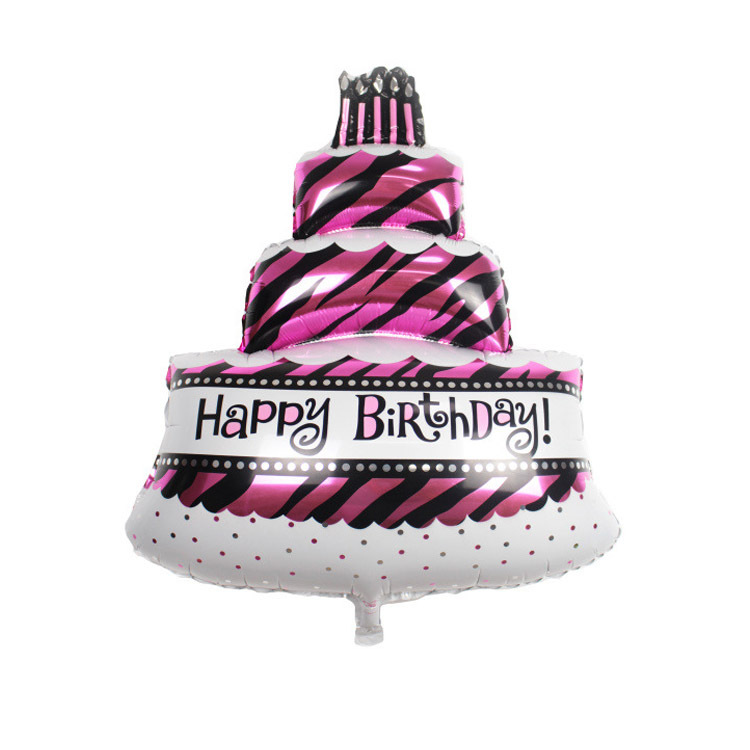 大号三层蛋糕蜡烛卡通铝膜气球宝宝周岁生日布置 儿童派对装饰