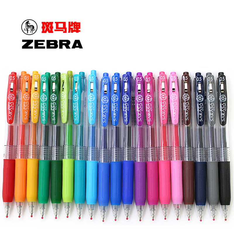 日本进口中性笔斑马JJ15彩色中性笔20色可选签字笔 0.5mm