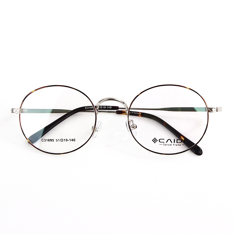 彩迪韩版复古男女款超轻全框金属文艺学院风圆镜架近视眼镜31695
