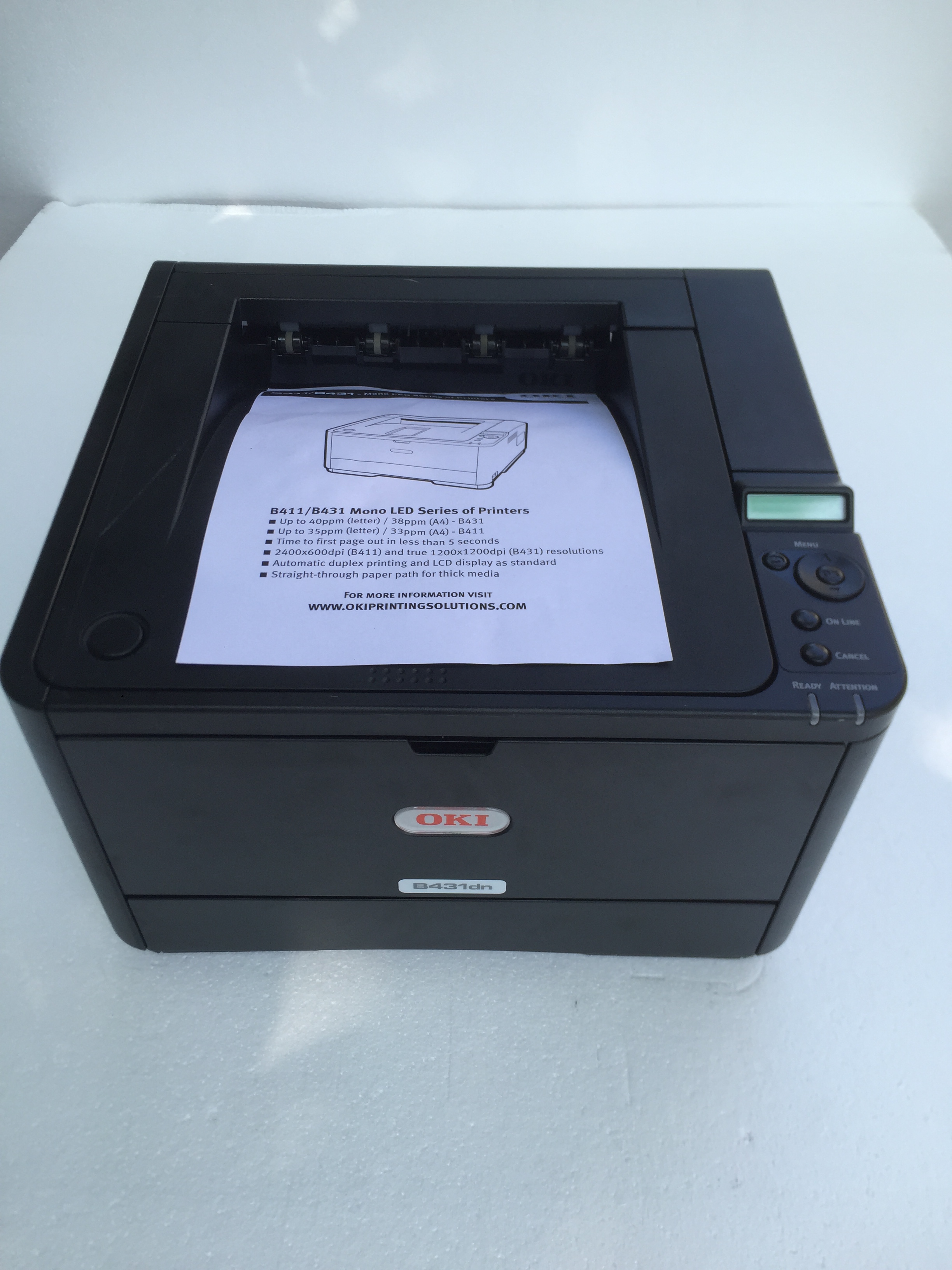 OKI B431dn黑白打印机 不干胶 挽联 硫酸纸 亚银 1.3米挽联打印机