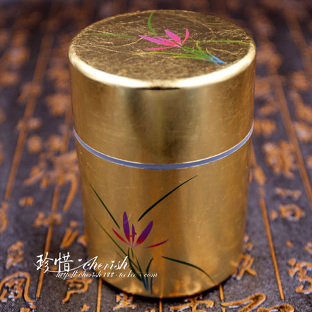 现货日本进口 日本金箔漆器 茶叶罐 茶叶筒 茶叶盒 工艺人手制