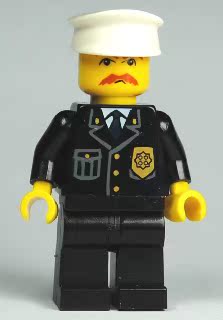 LEGO乐高人仔仓 街景 城市系列人仔 cty128 警察 西装 棕色胡子