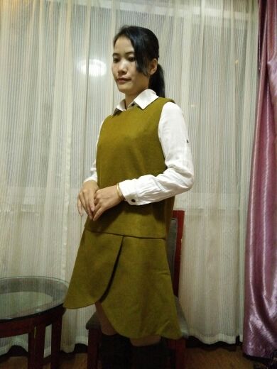 2015年时尚宽松背心裙 呢子韩版气质秋冬裙
