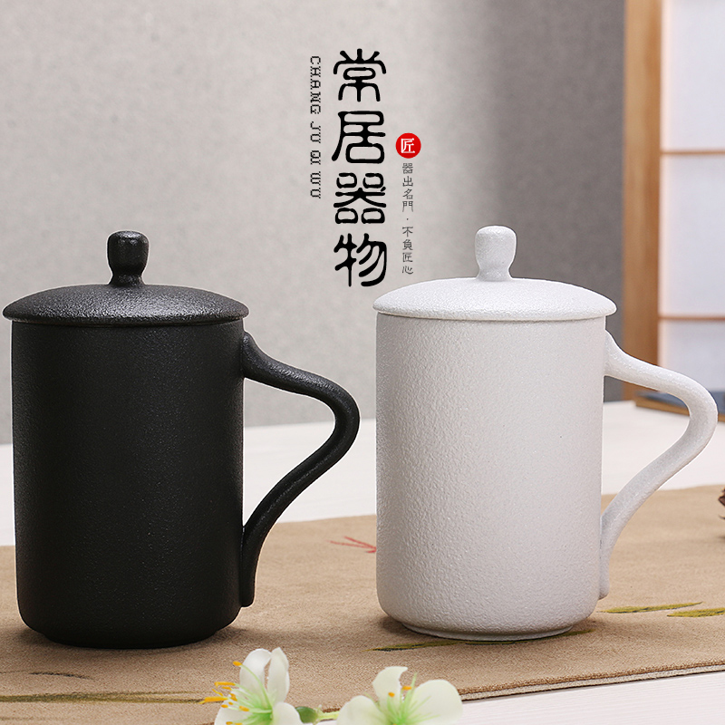 台湾创意纯手工个人陶瓷杯马克杯 简约咖啡杯个性磨日式喝水杯子