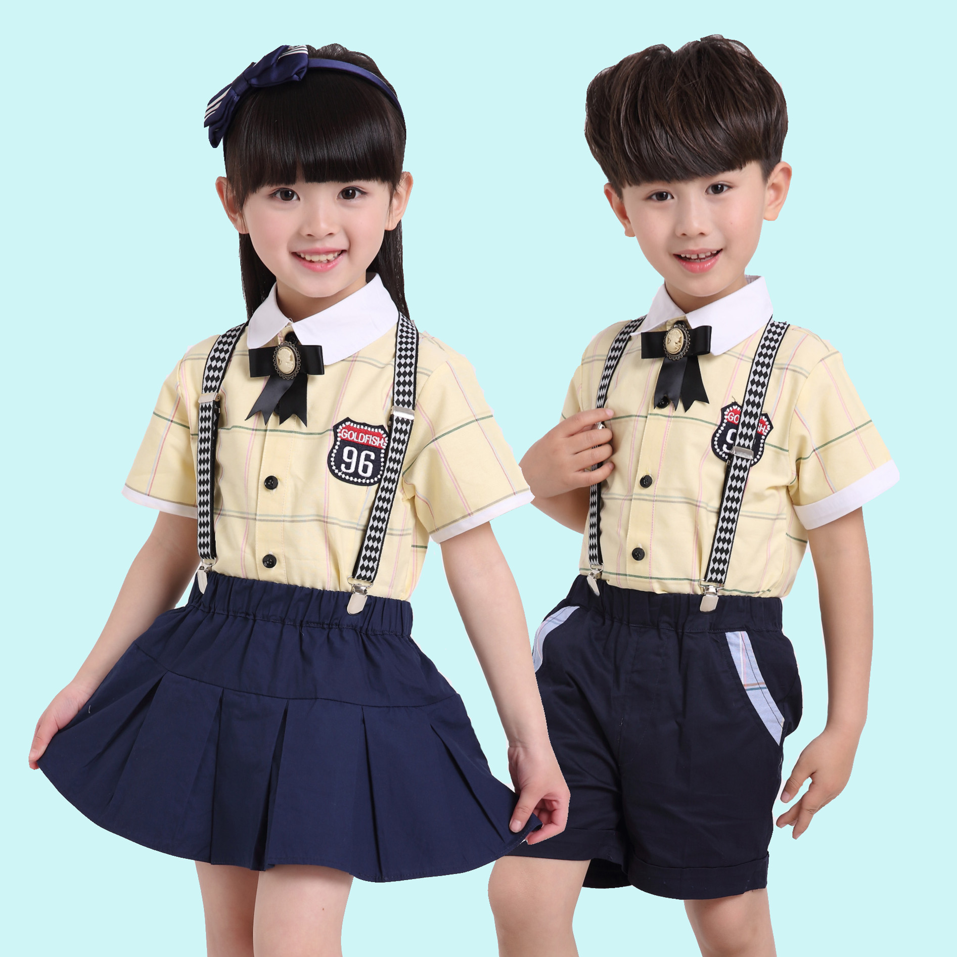 小学生儿童校服园服班服男童女童幼儿园园服演出服格子衬衫可定做