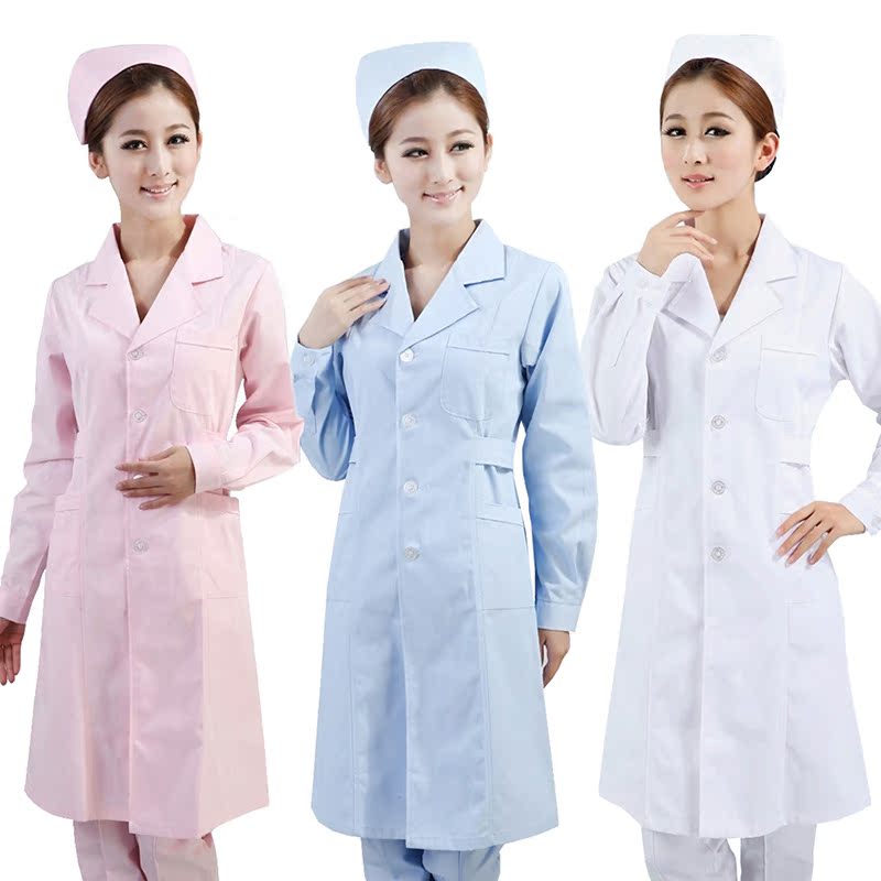 西装领护士服长袖冬夏装白粉蓝色护士服短袖女工作服医用白大褂